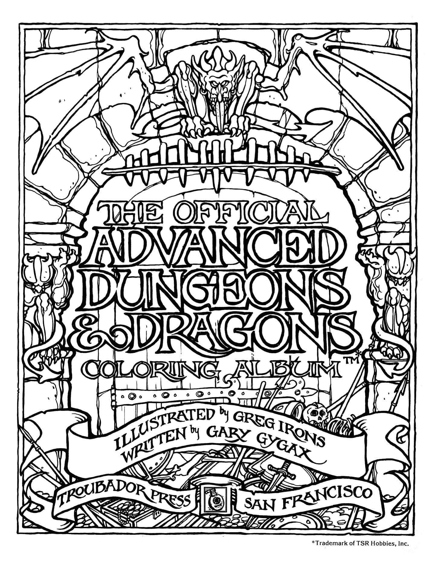 Greg Irons D&D coloring album cover sells for $57,500 at auction