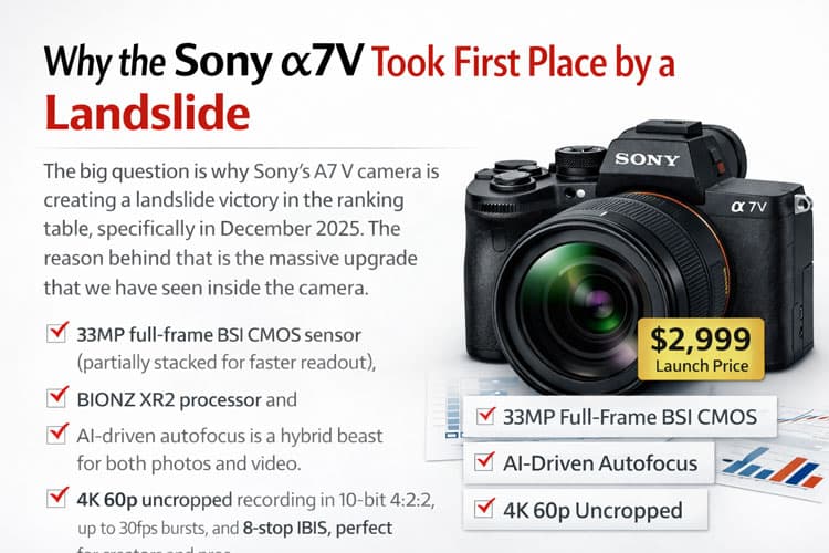 Sony a7 V Tops Japan Camera Sales Charts for Third Straight Month