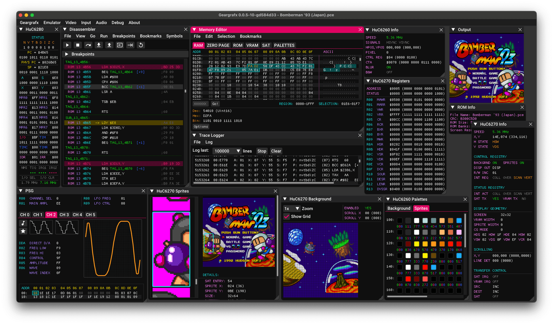 Geargrafx 1.7.7 boosts HuC6270 accuracy for PC Engine emulation
