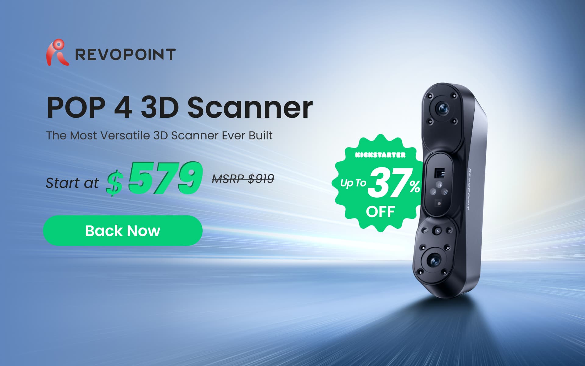 Revopoint POP 4 Kickstarter blends blue laser and infrared scanning