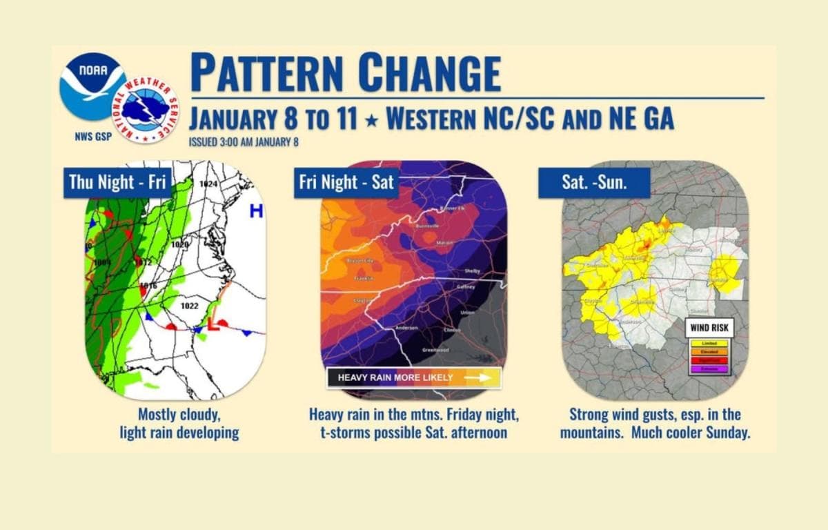 Heavy Rain and Strong Winds Forecasted for Buncombe County This Weekend