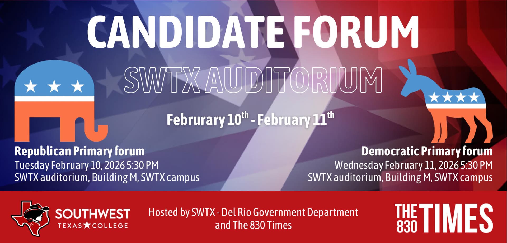 Val Verde voters invited to meet primary candidates at SWTC forums