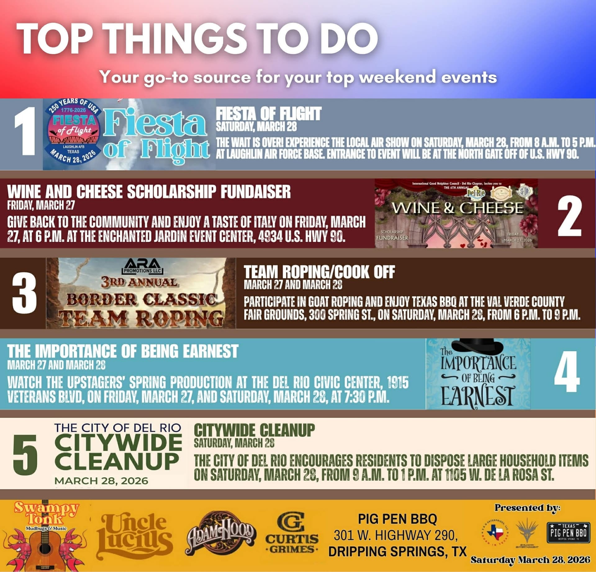 Del Rio weekend lineup spans charity, culture, and family fun