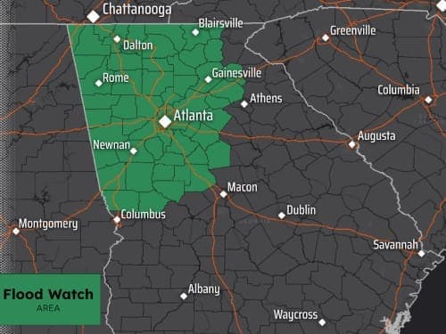 Forsyth County under flood watch as heavy rain moves in