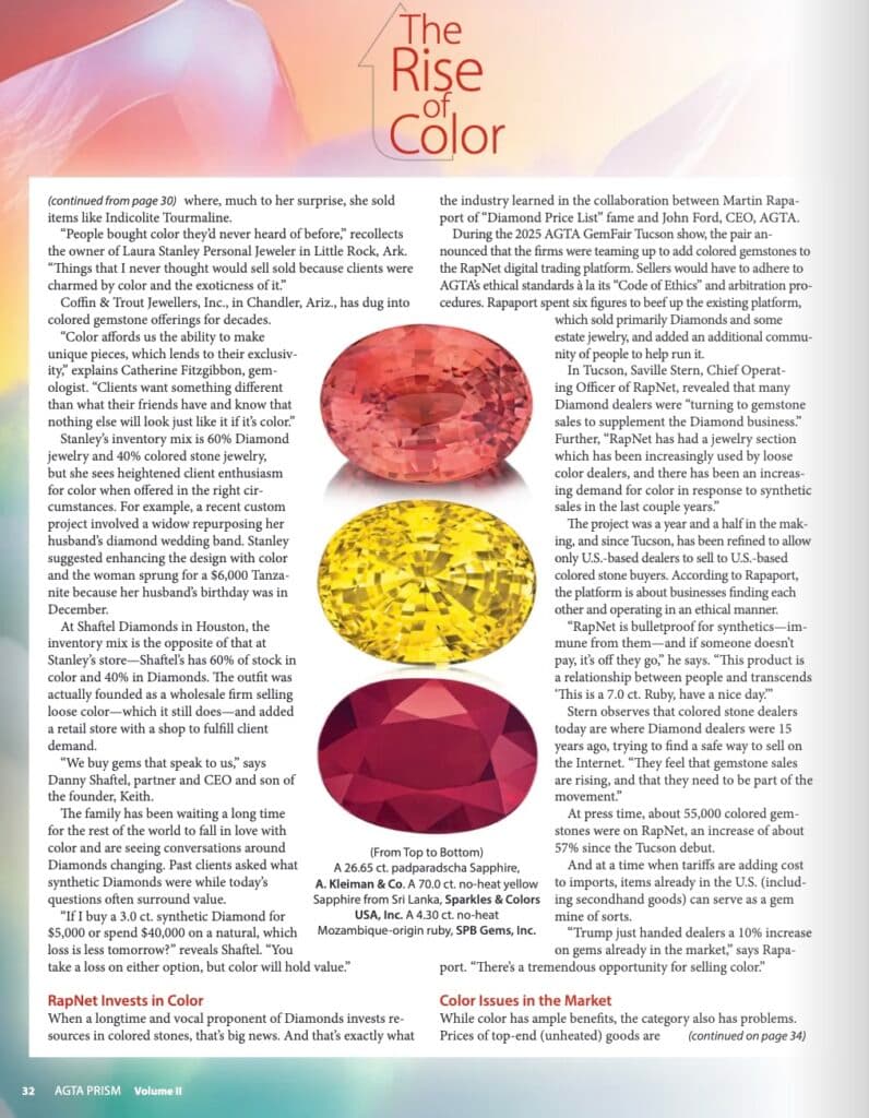 Buyers Flee Large Diamonds, Favor Colored Stones and Natural Pearls