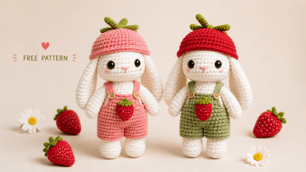 AmigurumiGratis releases strawberry bunny crochet pattern for beginners