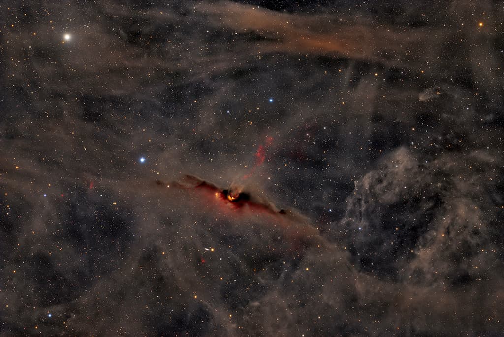 APOD spotlights the Cosmic Bat Nebula’s red hydrogen glow