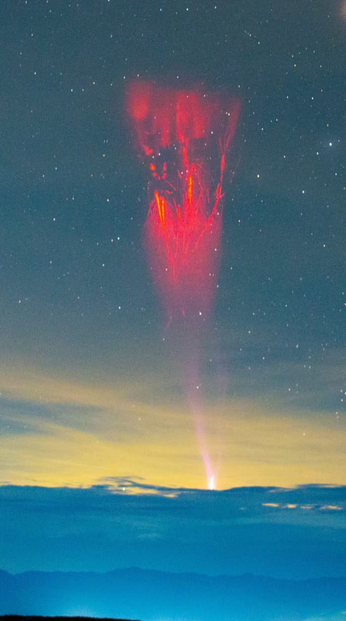 APOD spotlights rare red sprites above the Tatacoa Desert