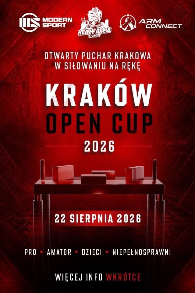Kraków Open Cup 2026 offers broad arm wrestling divisions for all levels
