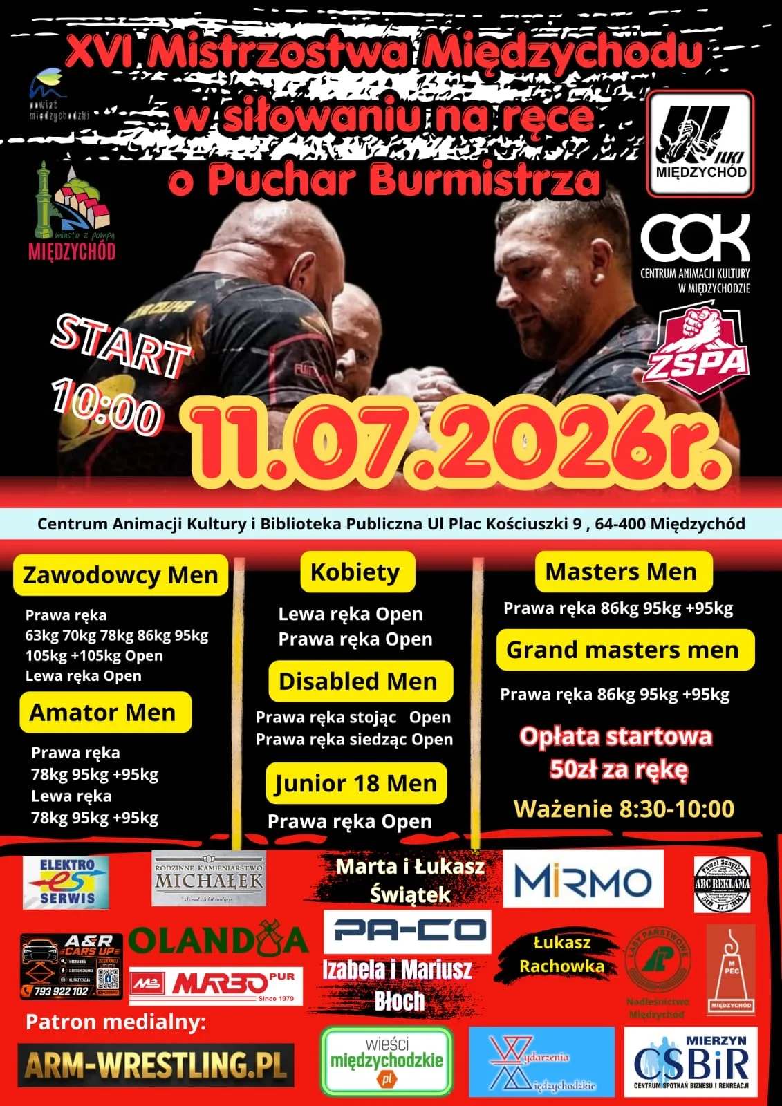 Międzychód to host 16th Mayor’s Cup arm wrestling championship in July