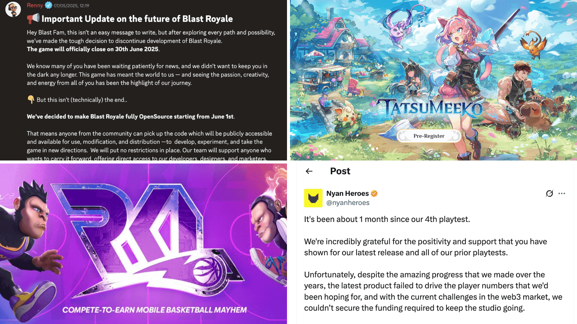 Mobile Gaming Sees Major Shutdowns While New Titles Open Pre-Registration