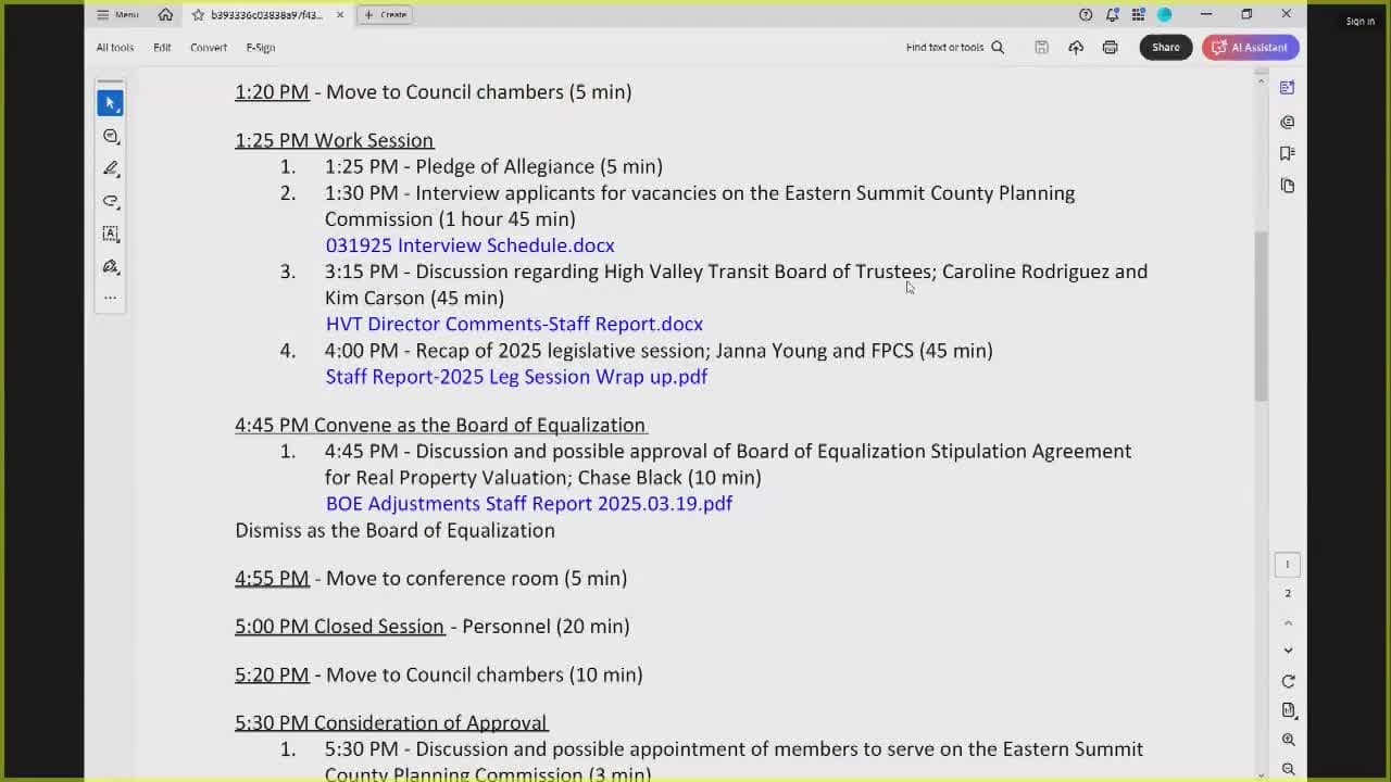 Eastern Summit County Planning Commission to Review Subdivision, General Plan Chapters March 19
