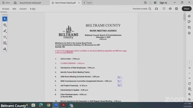 Beltrami Commissioners Approve 2026 Calendar, Update Committees, Revise Paul Bunyan Task Force