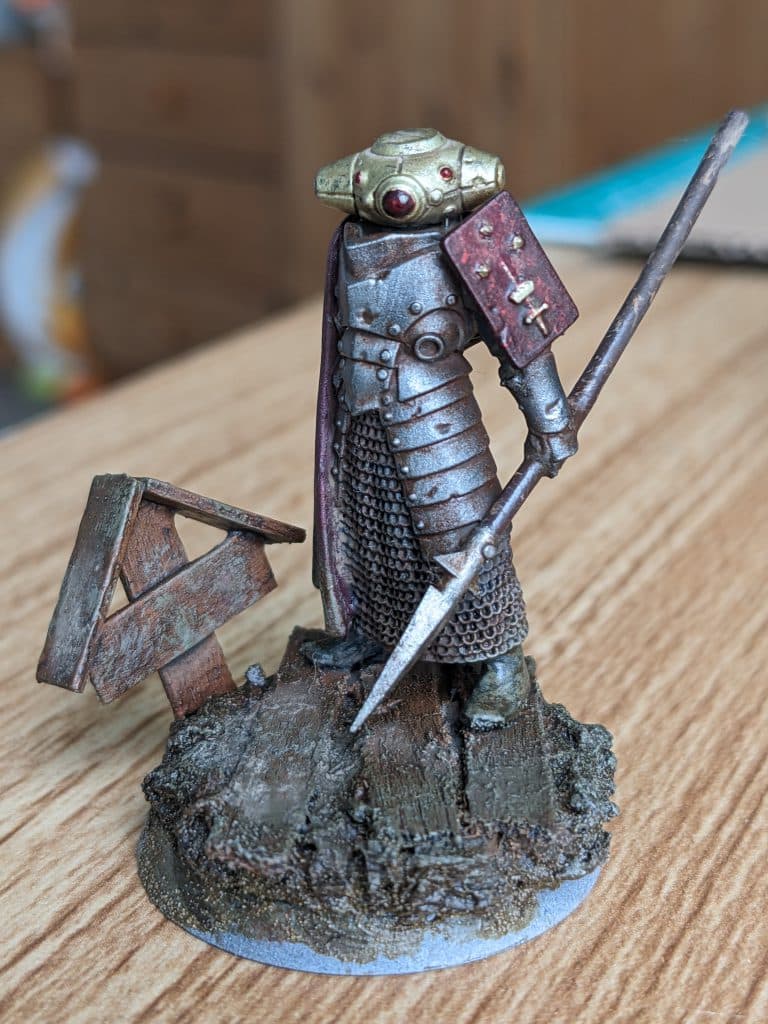 Reductive enamel painting gives Trench Pilgrims a grimy, trench-worn finish