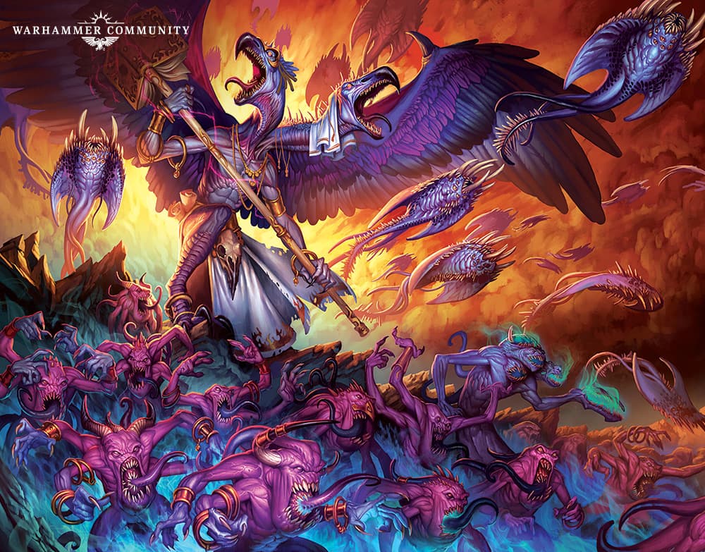Warhammer Community spotlights Slaanesh, Tzeentch art, and White Dwarf 525