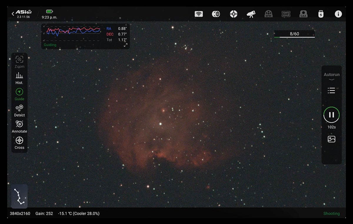 Can a tablet-run astrophotography rig work from Bortle 9 skies?