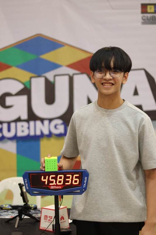 Inigo Palisoc leads Las Piñas Speedcubing Open IV with 3x3 and 4x4 wins