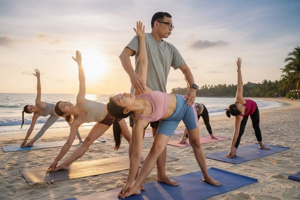 Banyan Tree Krabi Hosts Visiting Yoga Practitioners Gabrielle Mendoza and Khun Jimmy