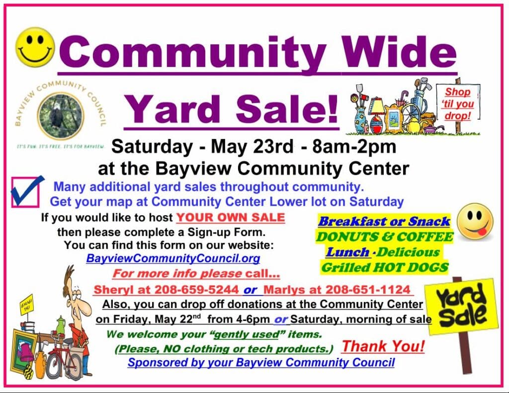 Bayview readies annual communitywide yard sale with maps, donations available