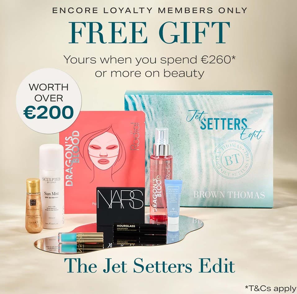 Brown Thomas offers free Jet Setters Edit with €260 beauty spend