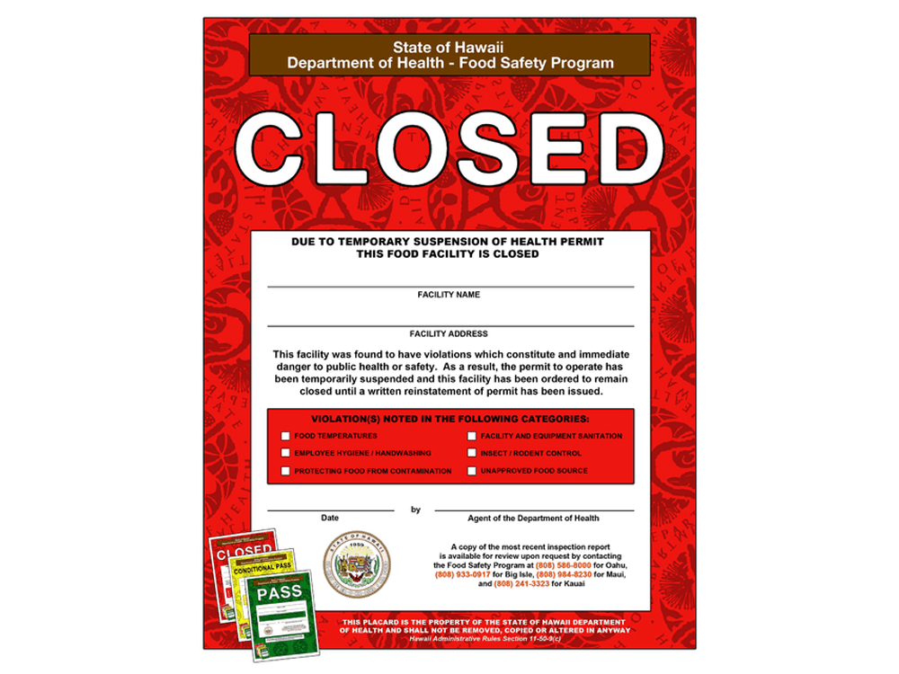 DOH Orders Kailua‑Kona Jade Palace 2 Closed Over Critical Food Violations