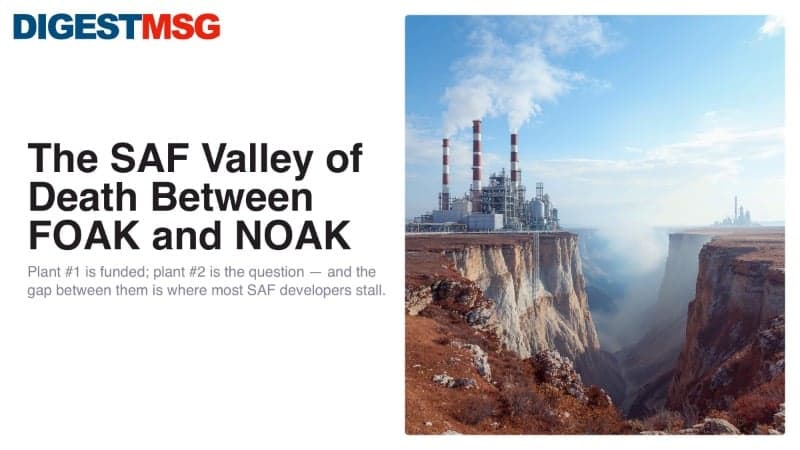 Financing gap, not chemistry, is slowing SAF scale-up