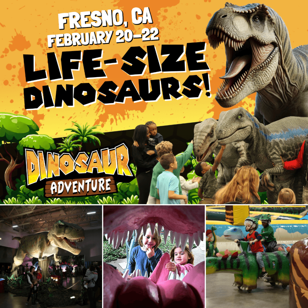 Family-friendly Dinosaur Adventure with life-sized animatronic dinosaurs Feb. 20-22
