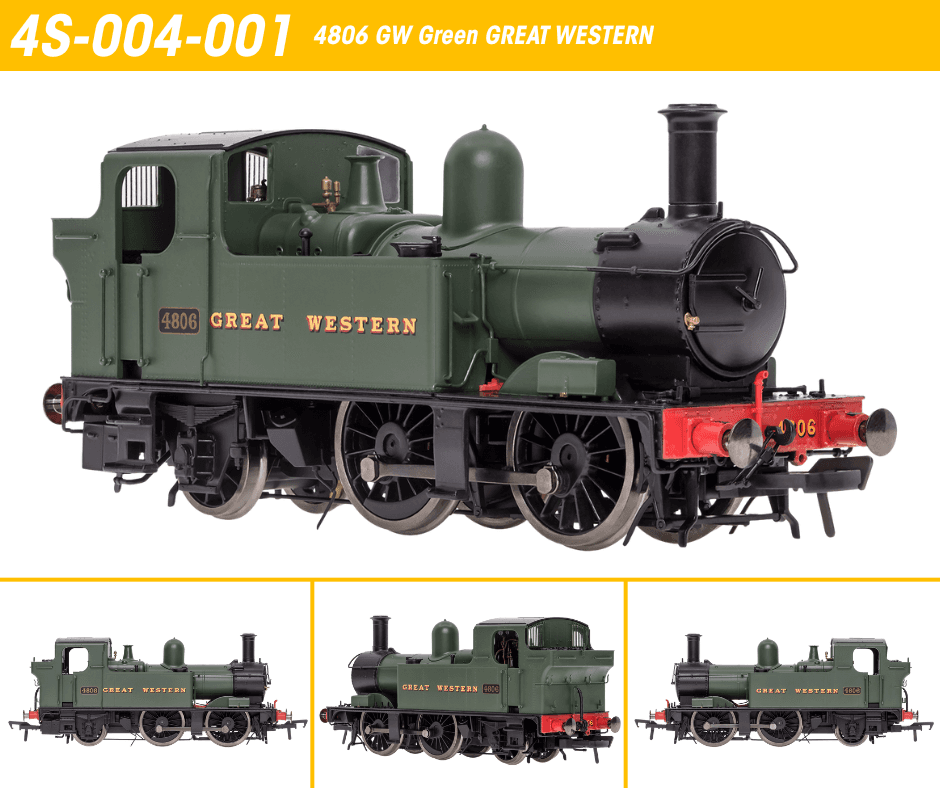 Dapol OO gauge 4800, 14xx and 5800 models near decorated sample stage