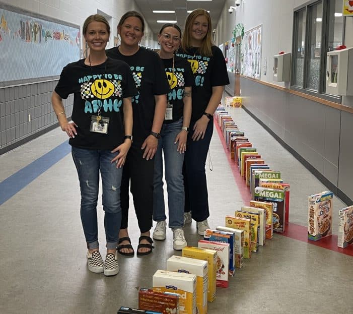 Amy Parks Heath Elementary Students Collect 656 Cereal Boxes for Hungry Families