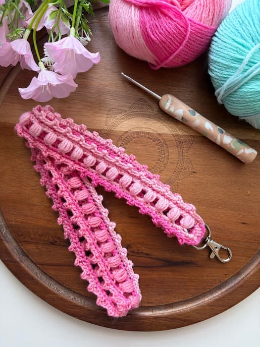 Blue Star Crochet turns a lanyard keychain into a versatile everyday accessory