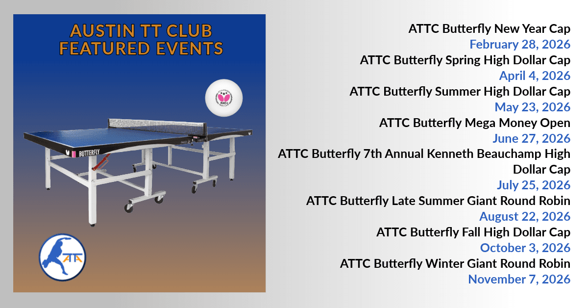 Butterfly Partnership Elevates Austin Table Tennis Club's 2026 Competitive Season
