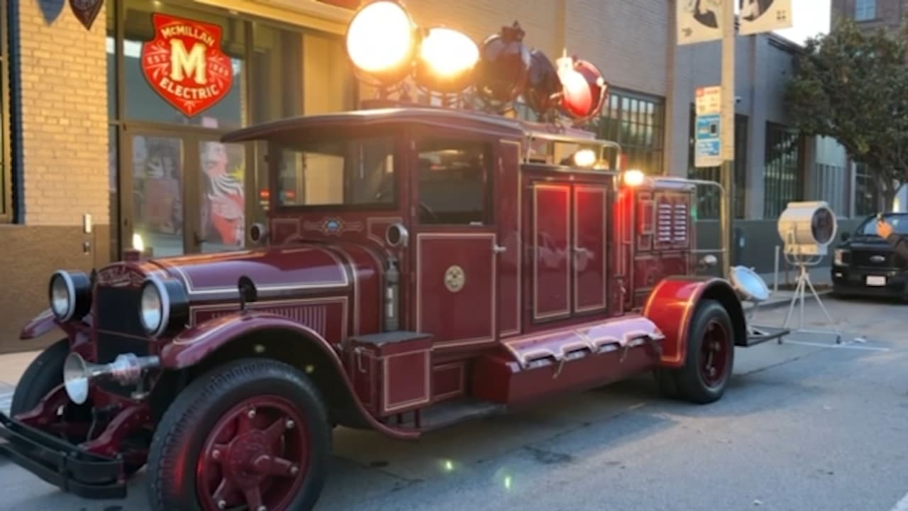 San Francisco earthquake memorial features restored 1928 firetruck, safety warning