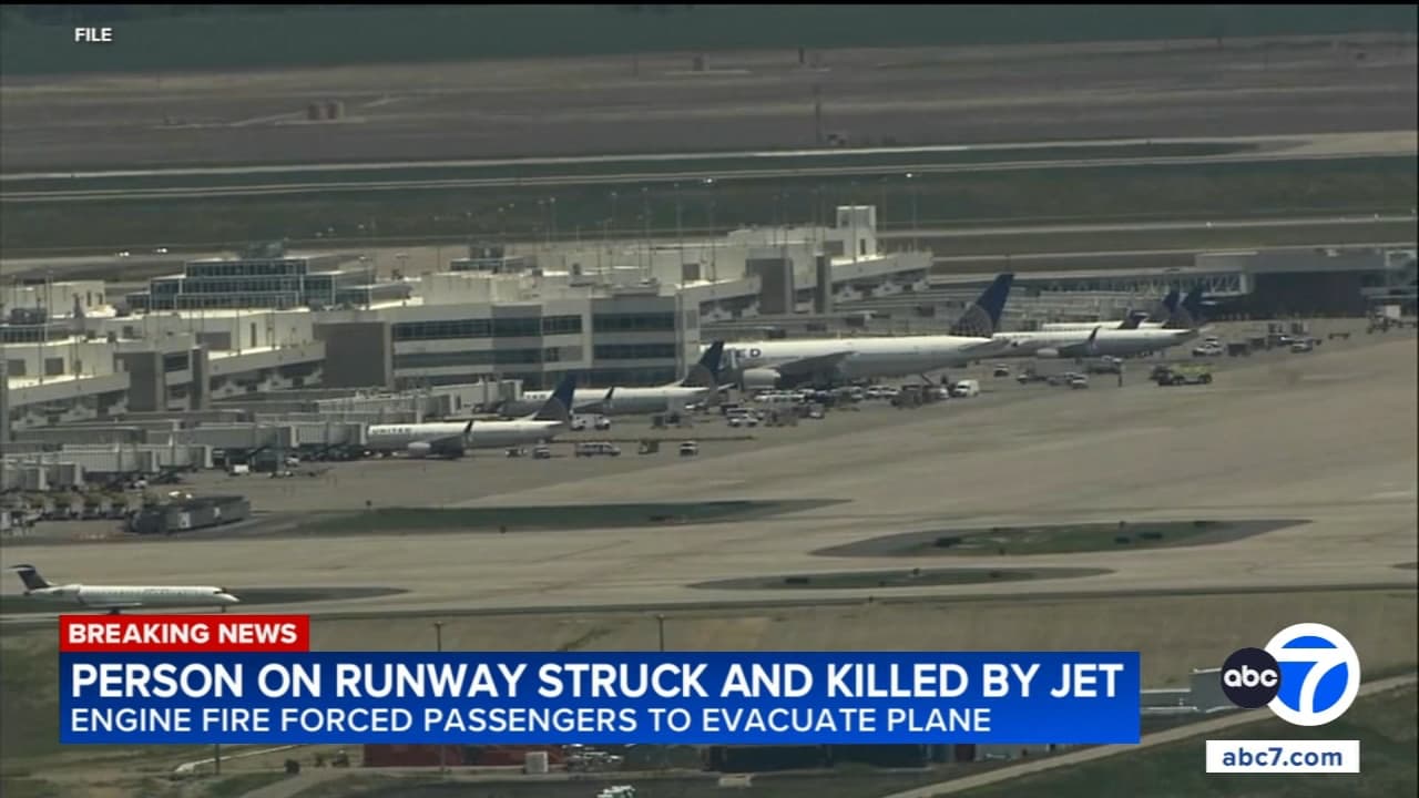 Frontier plane strikes pedestrian on Denver runway, passenger evacuation follows