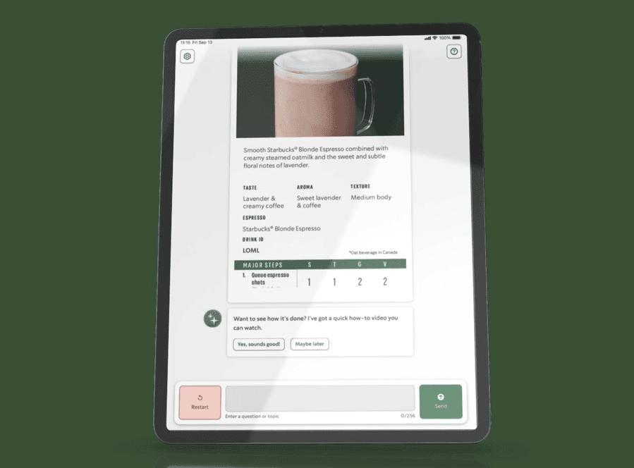 Starbucks rolls out AI helper for baristas on in-store iPads
