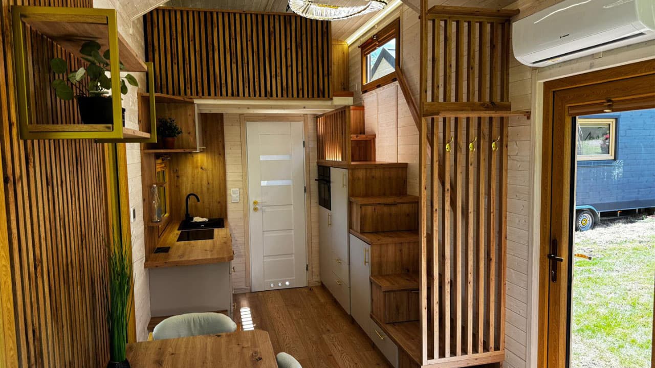 Japandi-inspired Sophia tiny house blends warmth, storage, and style