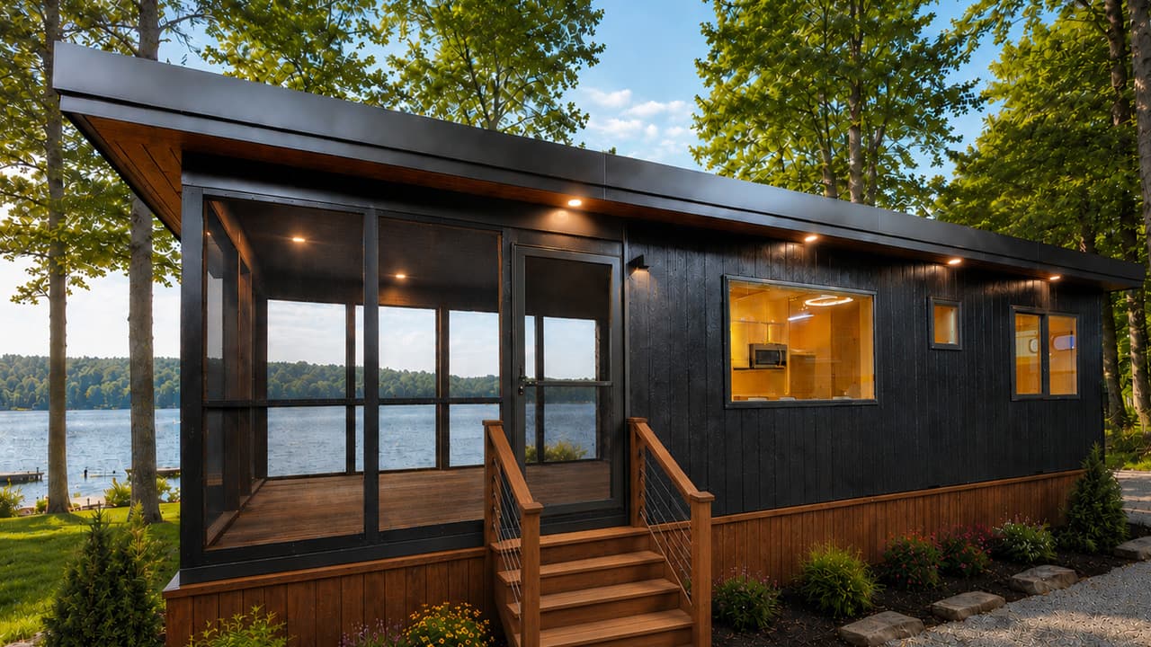 Escape Traveler eVista King adds screened porch to tiny living