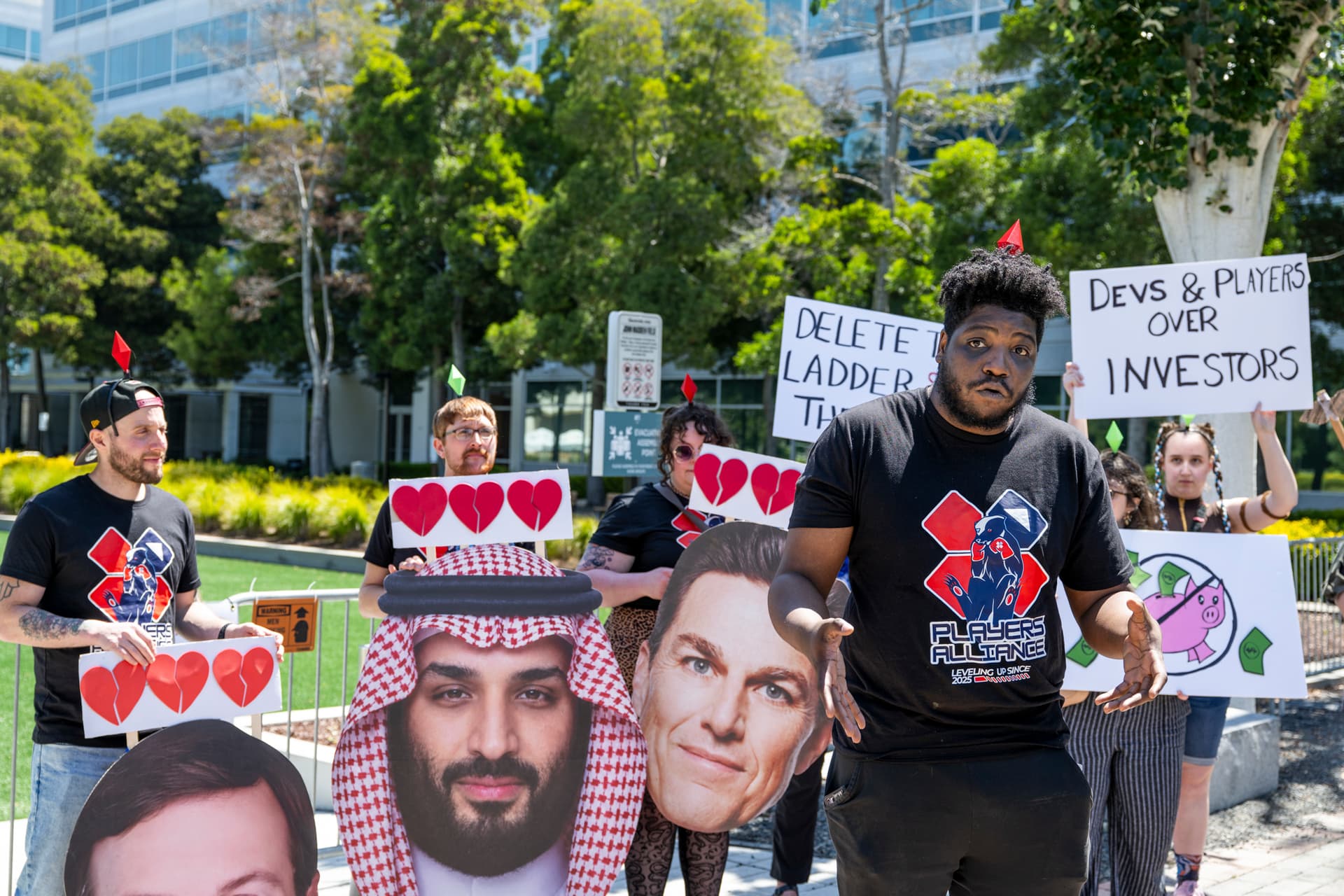 Protesters deliver 70,000-signature petition against EA Saudi takeover