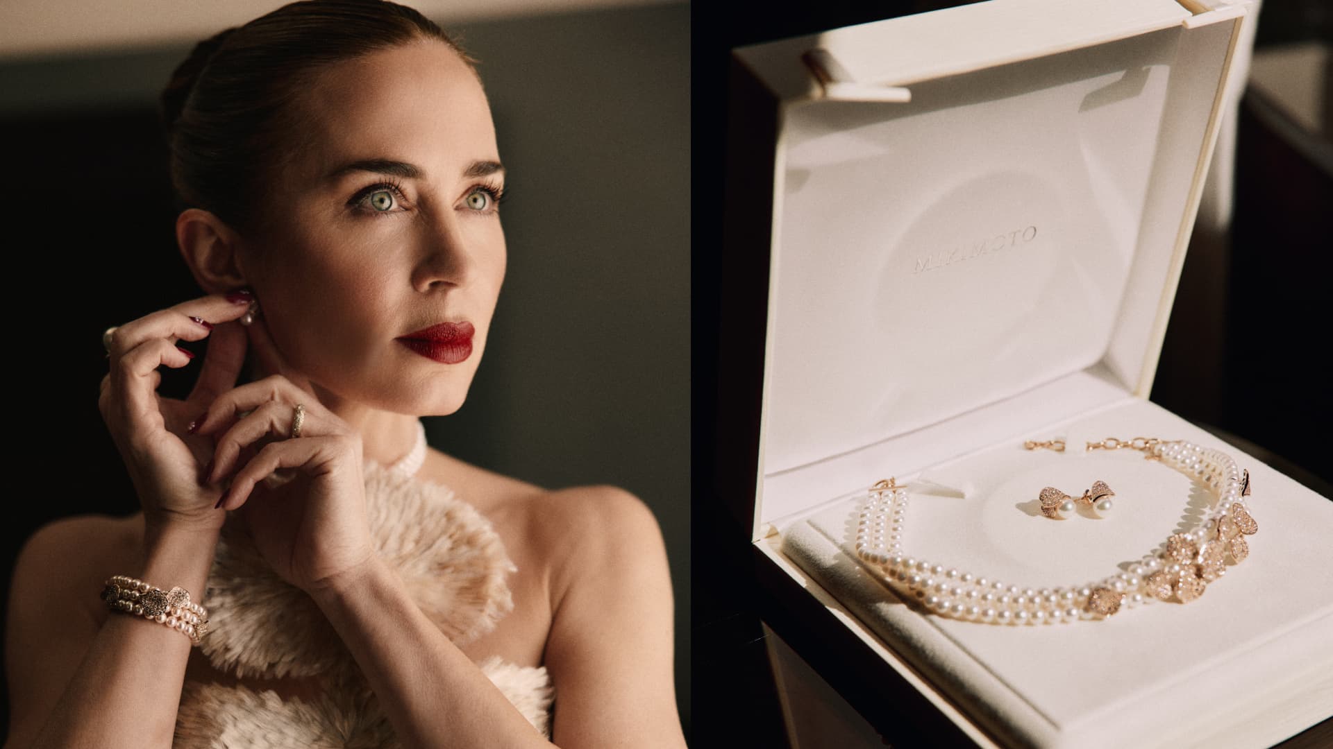 Emily Blunt’s Schiaparelli and Mikimoto pearls redefine old-money glamour