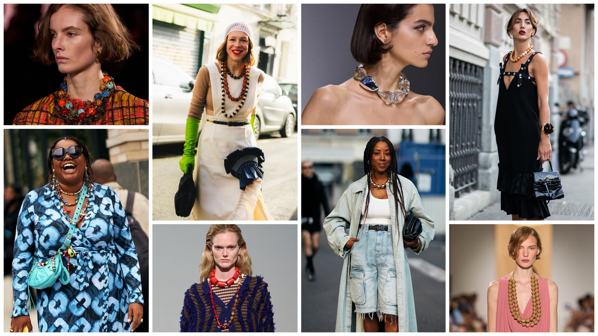 Oversized beaded necklaces return for summer 2026, replacing thin chains