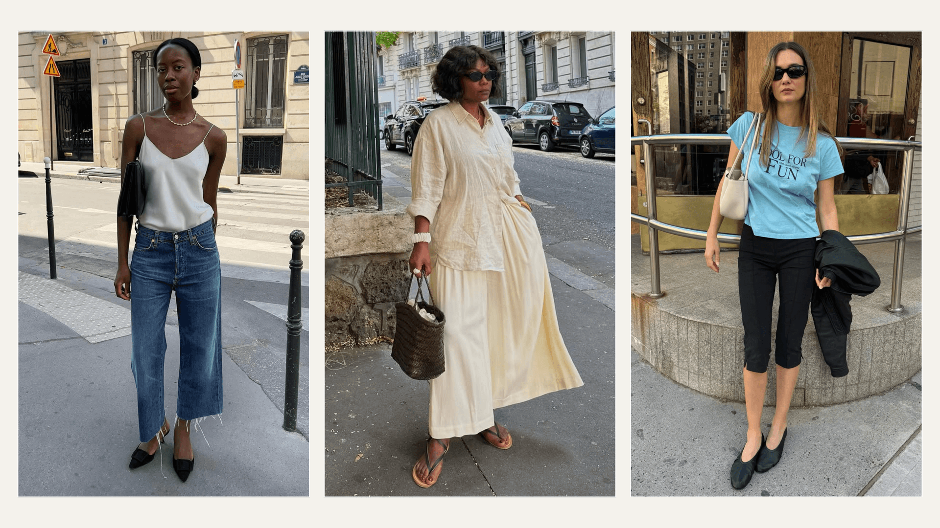 Paris street style backs cropped trousers and flats for summer polish