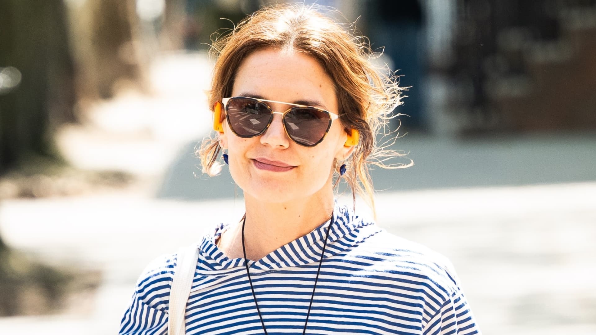 Katie Holmes Turns Breton Stripes and Denim Into Coastal Chic in NYC