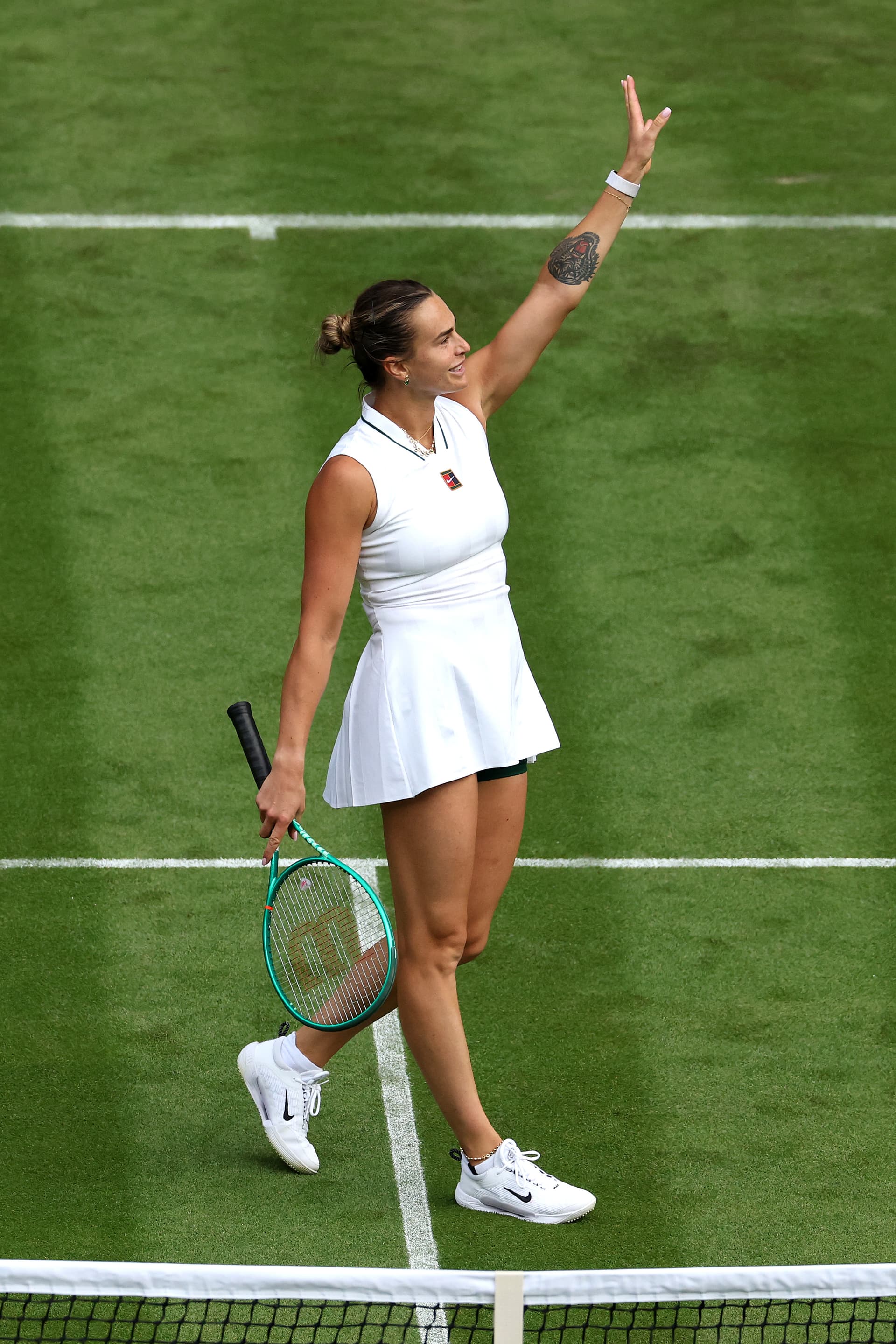 Sabalenka turns Wimbledon white dress code into a jewelry showcase