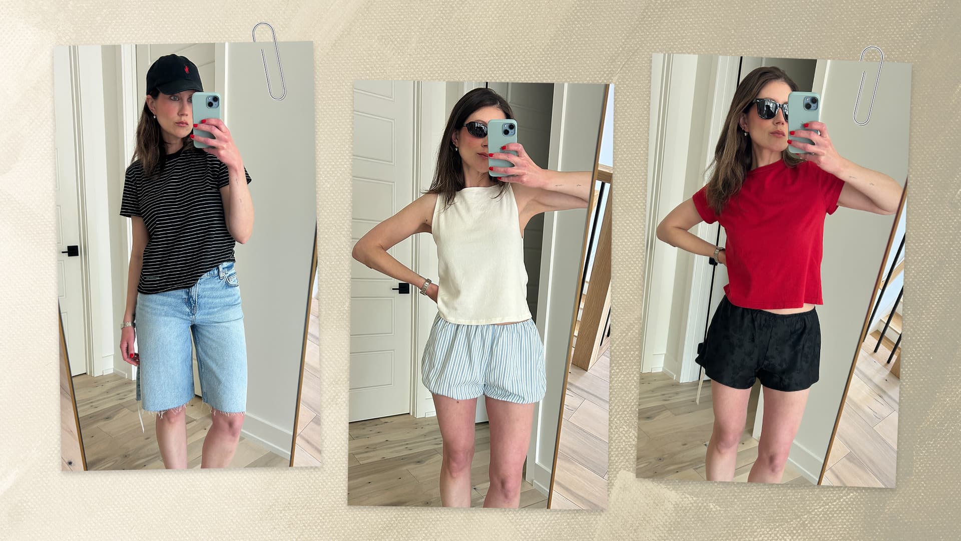 Reformation shorts tried on, the best fits for petite frames