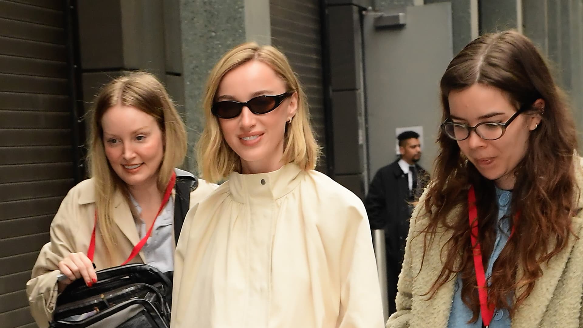 Phoebe Dynevor Champions Monochrome Tailoring and Ballet Flats in New York