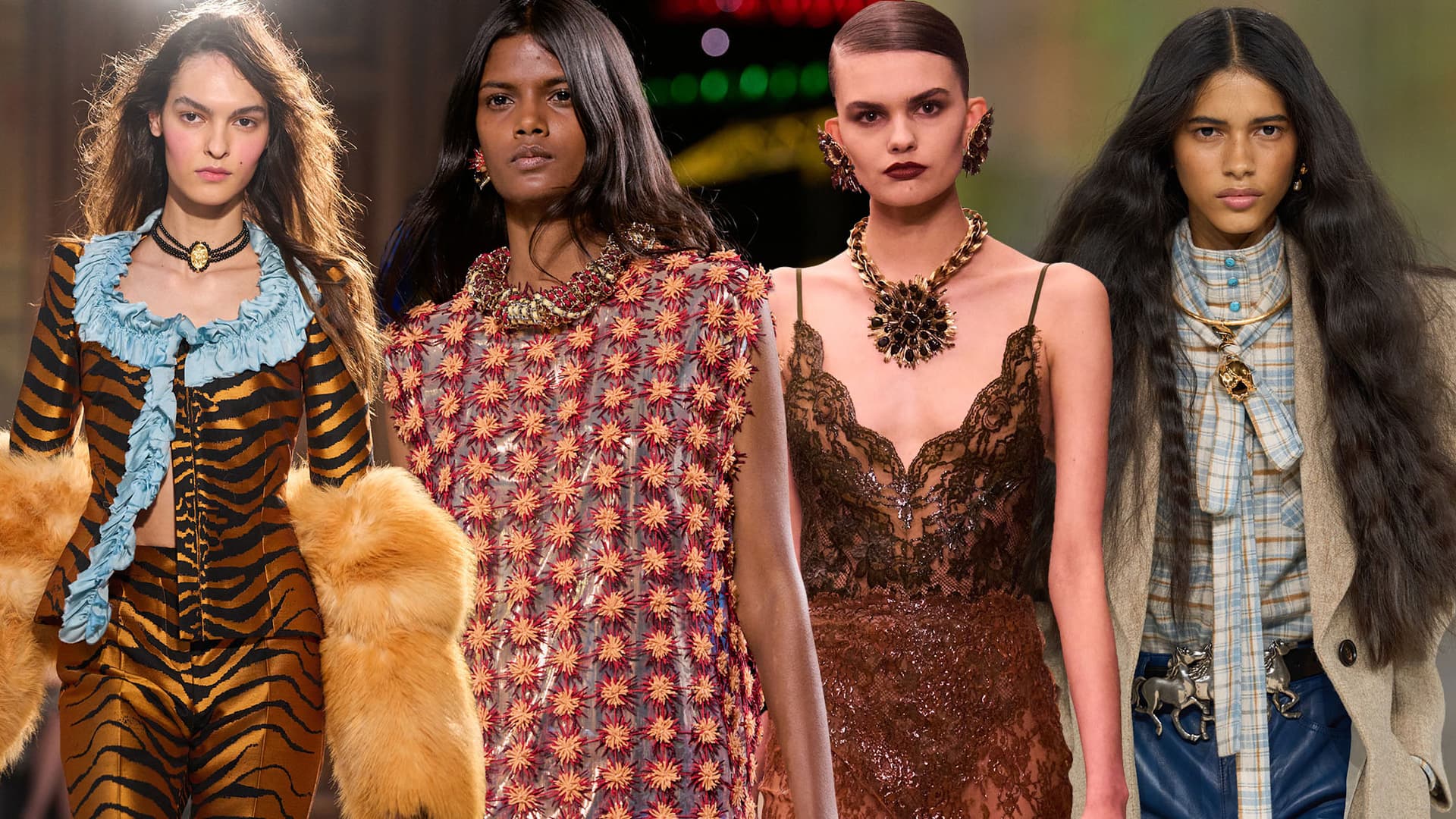 Chunky collars and oversized necklaces replace delicate chain layering for fall 2026