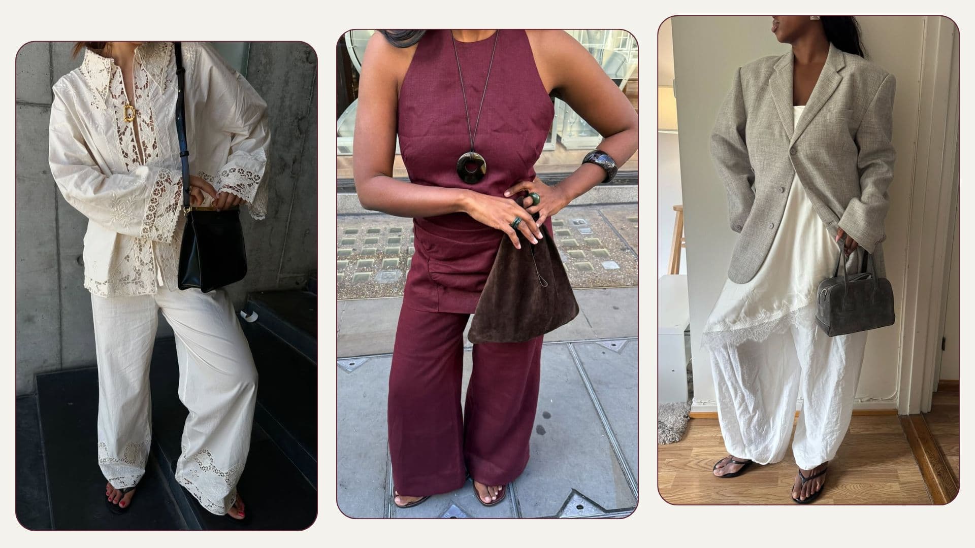 Coastal Grandmother Style Turns Richer, With Burgundy Linen and Embroidery