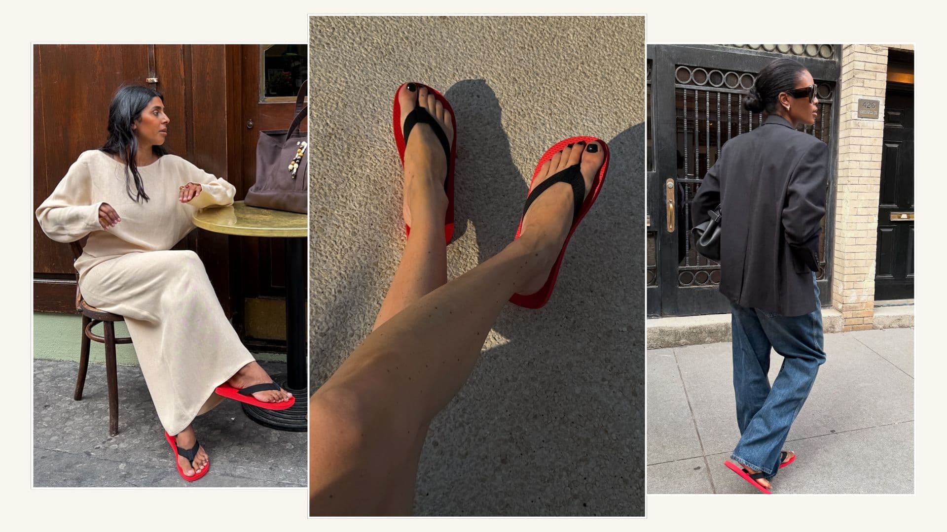 Red-and-Black Flip-Flops Become Summer’s Most Polished Shoe