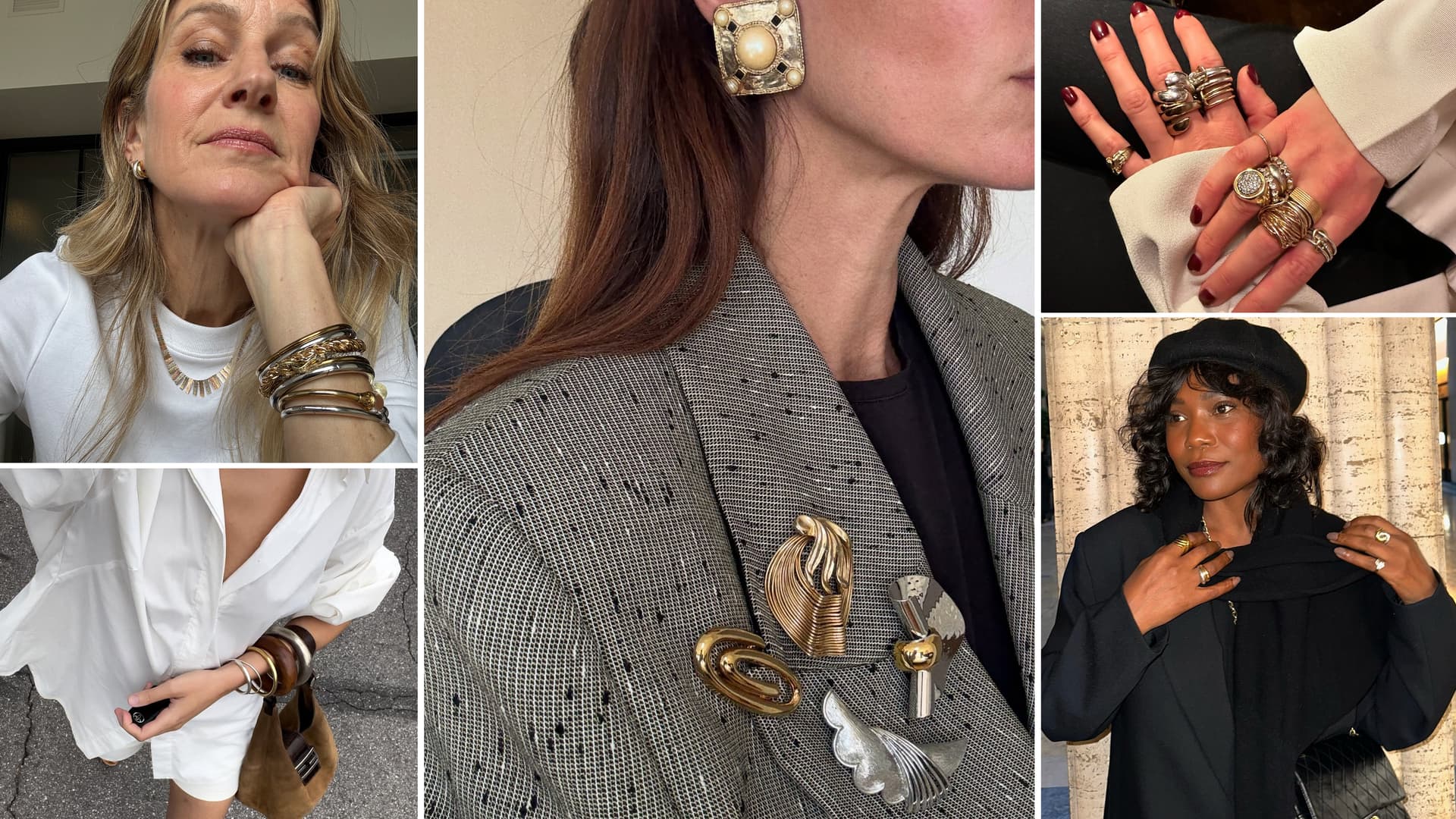 Mixed metals replace matching rules as jewelry layering turns bolder