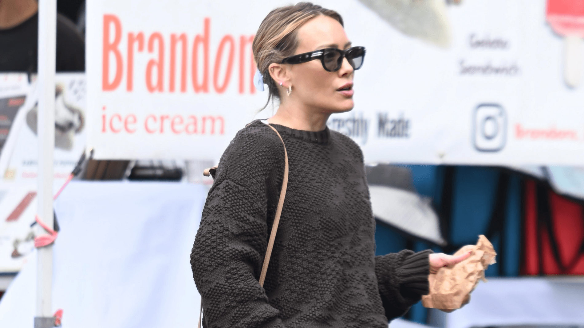 Hilary Duff’s wide-leg track pants make a strong case against leggings
