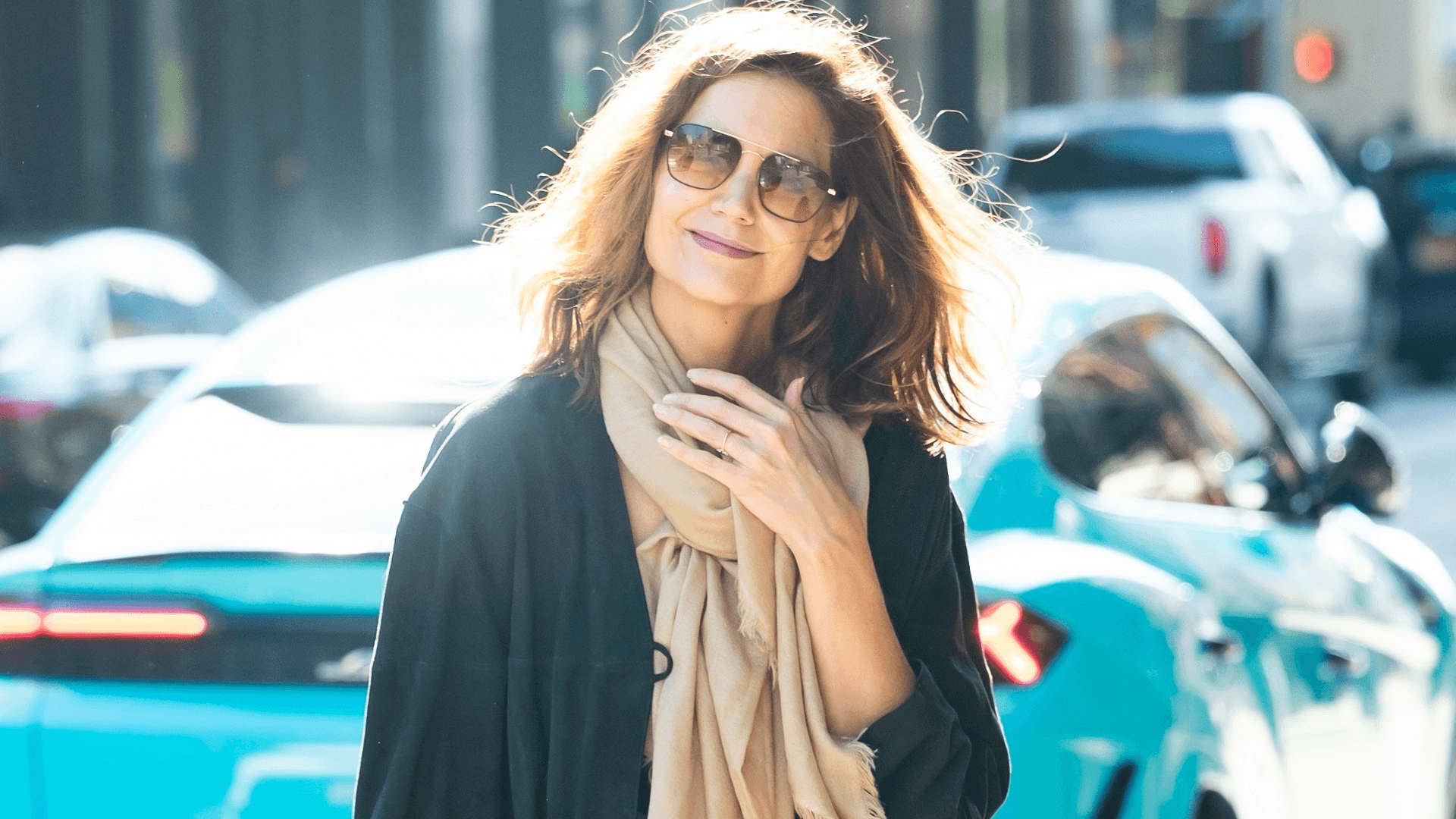 Katie Holmes’s Grommeted Miu Miu Mary Janes Steal Her New York Look